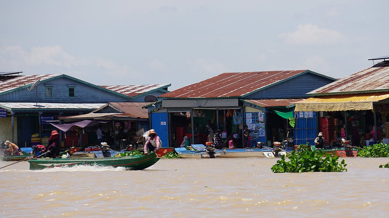 Das schwimmende Dorf im Tonle Sap-See