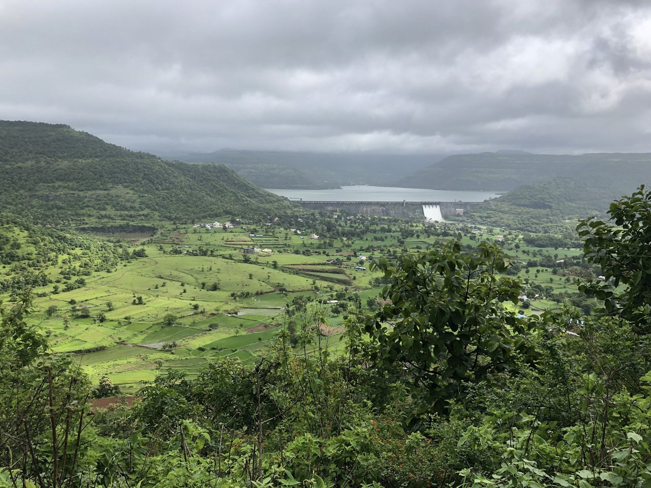 Luftaufnahme des bewaldeten Gebiets der Westghats in Indien